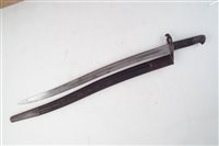Lot 153 - British yataghan sword bayonet and scabbard.
