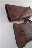 Lot 338 - Two Leg of Mutton leather shotgun cases