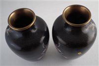 Lot 271 - Pair of Japanese Cloisonne vases