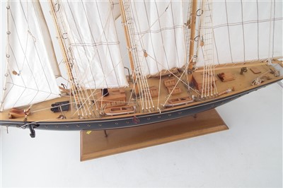 Lot 192 - Model of a J class three mast sailing boat, 91cm (36") long.