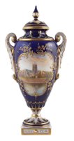 Lot 247 - Royal Worcester twin handled lidded vase