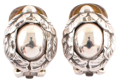 Lot 96 - Pair of Georg Jensen 1997 Annual silver clip-on earrings