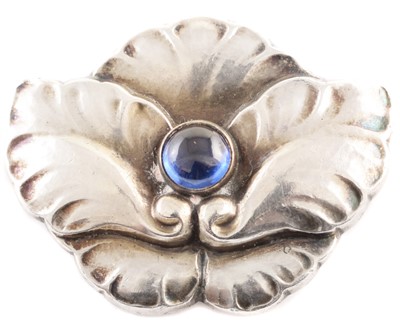 Lot 45 - Georg Jensen leaf and berry silver brooch
