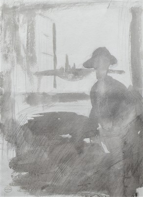 Lot 427 - Ambrose McEvoy, "Lady at a Window", pencil and wash.