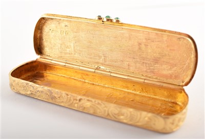Lot 17 - George IV 18ct gold toothpick box by Alexander J Strachan