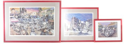 Lot 133 - Three limited edition prints after Roy Barrett "The Roxy", "Streetfighters" and "Bluebird Cafe".