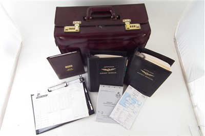 Lot 206 - Leach pilot flight case with navigation manuals.