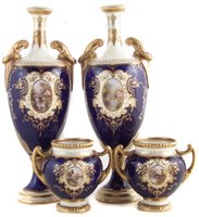 Lot 229 - Two pairs of Coalport vases