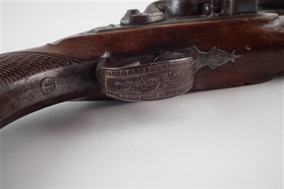 Lot 1 - Pair of flintlock overcoat pistols by Sykes Oxford