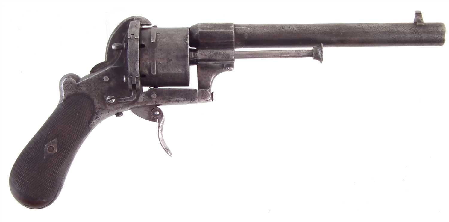 Lot 50 - Pin fire revolver fitted into a Victorian case