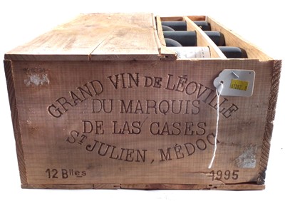 Lot 112 - Grand Vin De Leoville, Du Marquis de las Cases, St. Julien Medoc, 1995, original wooden case.