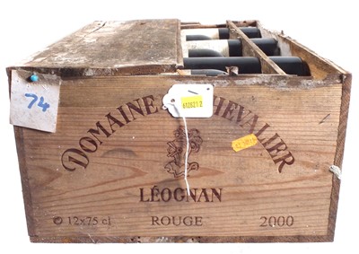 Lot 160 - Domaine de Chevalier Leognan (rouge), 2000, original wooden case.