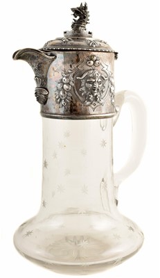 Lot 8 - Victorian silver and glass claret jug
