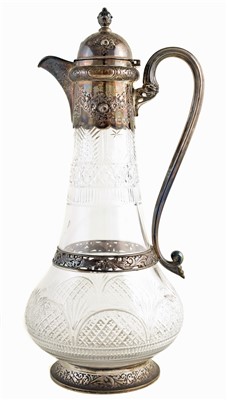 Lot 6 - Victorian silver and cut glass claret jug