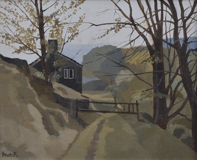 Lot 328 - Russell Howarth, "Ram's Clough, Saddleworth", oil.