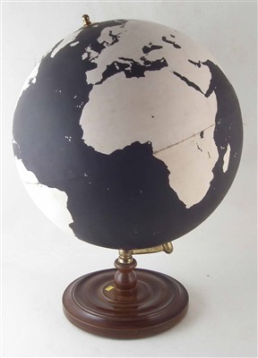 Lot 208 - Philips "Slate" surface globe, diameter 19" with brass and turned wooden base.