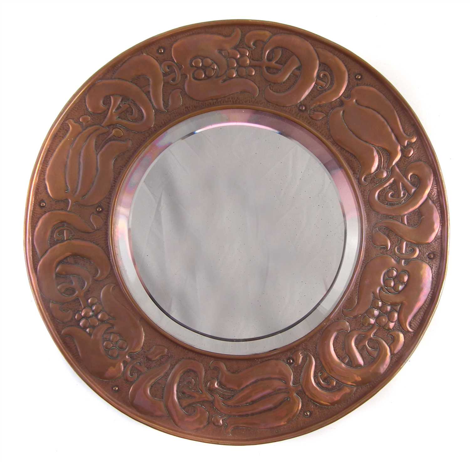 Lot 188 - Copper framed mirror by Mawson Keswick