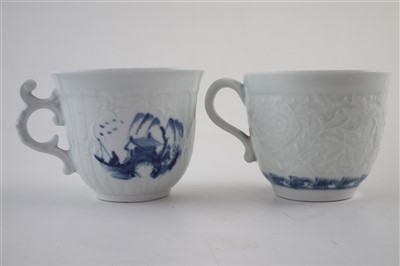 Lot 217 - Two Worcester moulded coffee cups circa 1760