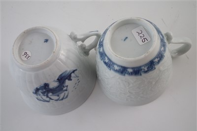 Lot 217 - Two Worcester moulded coffee cups circa 1760