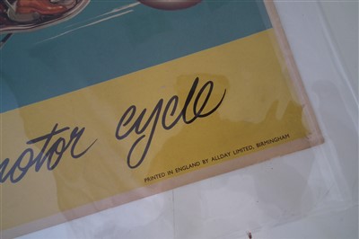 Lot 126 - Promotional poster for Ariel Square Four "The Modern Motorcycle, 50cm (20") x 76cm (30").