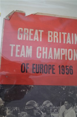 Lot 127 - BSA promotion poster "Great Britain Team Champions of Europe 1956", 74cm (29") x 50cm (20").