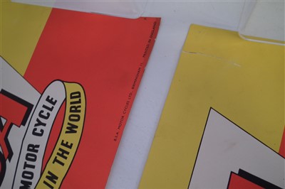 Lot 132 - Four BSA promotional posters and one other Belstaff "Senior" TT Stormcoat.