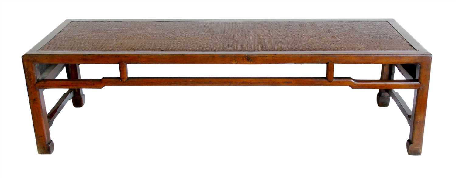 Lot 265 - Early 20th century Chinese hardwood day bed.