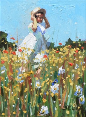 Lot 354 - Sheree Valentine-Daines, "Summer Wildflowers", oil.