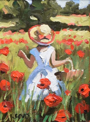 Lot 360 - Sheree Valentine-Daines, "A Day Among the Flowers", oil.