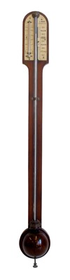 Lot 307 - C Pozzi, Liverpool mahogany stick barometer.