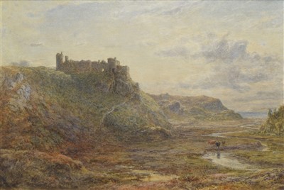 Lot 439 - Thomas Danby, "Pennard Castle, South Wales", watercolour.