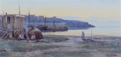 Lot 438 - Warren Williams, "Cemaes Bay, Anglesey", watercolour.