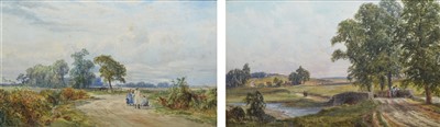 Lot 431 - John Faulkner R.H.A. (1835-1894), Rural views with figures, watercolours (2).