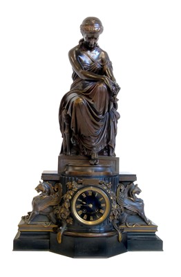 Lot 294 - Victorian mantel clock, 8-day movement striking on single bell