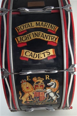 Lot 35 - Premier Royal Marine Light Infantry Cadets Bass drum