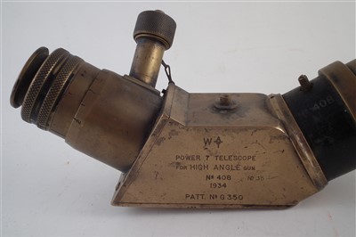 Lot 301 - W. Ottway and Co. power 7 Telescope for high angle gun
