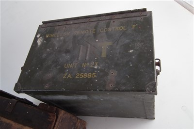 Lot 342 - Wireless remote control unit also a wood ammunition box.