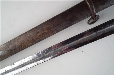 Lot 150 - Queens 16th Lancers 1896 pattern officers sword and scabbard