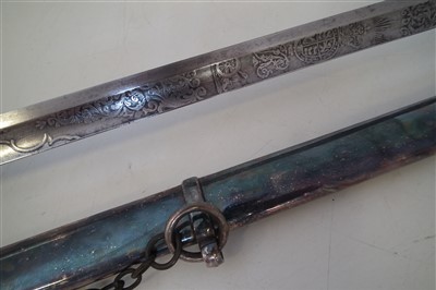 Lot 128 - 1822 pattern Royal Artillery Officers sword and scabbard