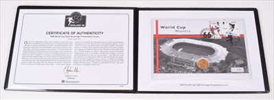 Lot 32 - A Westminster Mint, 1966 World Cup Gold Sovereign presentation cover, numbered 259/450.