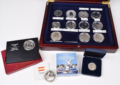Lot 13 - Case containing quantity of mainly silver proof coins.