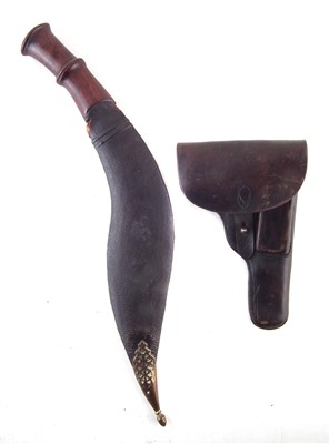 Lot 324 - Browning 1922 holster and a Kukri