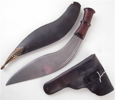 Lot 324 - Browning 1922 holster and a Kukri