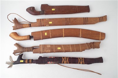 Lot 169 - Five Parangs and scabbards