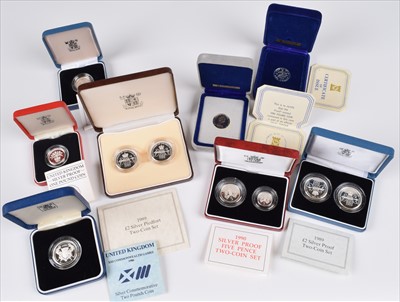 Lot 166 - Selection of United Kingdom Silver Proof Piedfort and Silver Proof Coins.