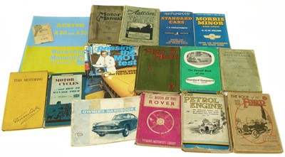 Lot 167 - Small box of automobilia books plus R.A.C Key