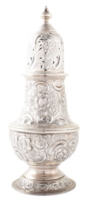 Lot 19 - Large silver sugar caster by Carrington & Co.