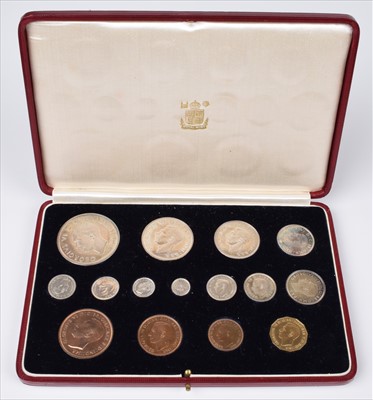 Lot 163 - George VI 1937 Specimen Coin set in maroon case.
