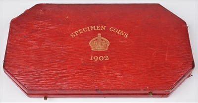 Lot 165 - Edward VII 1902 Coronation 13 coin proof specimen set in red leather case.
