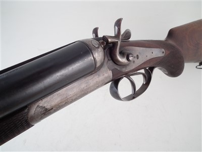 Lot 91 - 12 bore double hammer gun by Husquarna serial number 79231